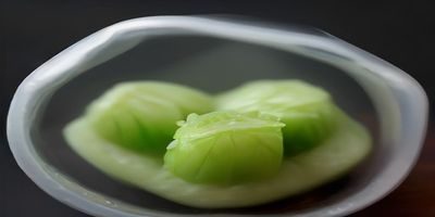 白色浅盘中摆放着西瓜沙拉，搭配菲达奶酪碎、薄荷叶和黑橄榄，地中海风格的清爽夏日沙拉
